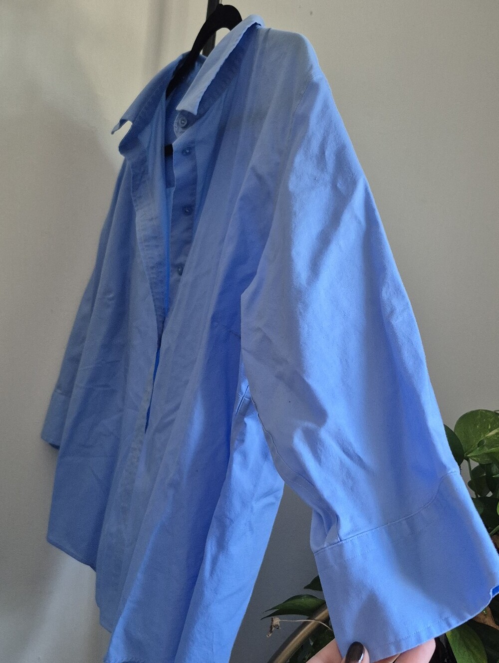 Kirkland Signature Women's Sky Blue Casual Button-Down Shirt - Picture 3 of 5